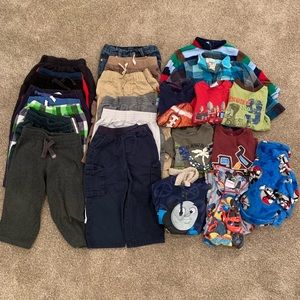 Toddler Boy Size 2T Mixed Lot Pants Shirts PJ Robe